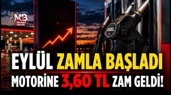 Eylül Zamla Başladı: Motorine 3,60 TL Zam Geldi!