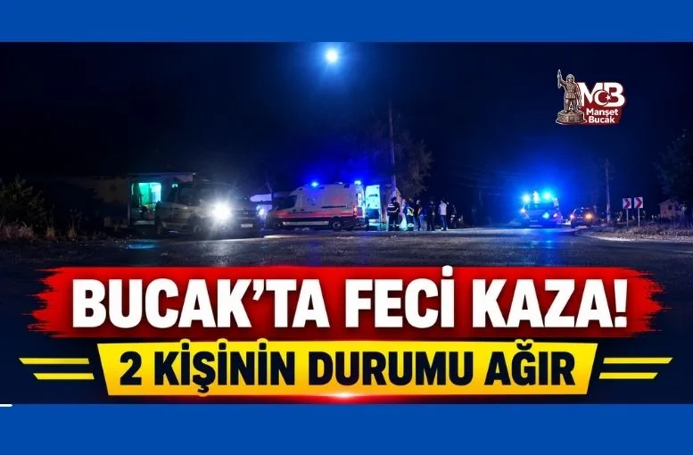 Bucak Karaaliler Kavşağında Feci Kaza! 2 Kişinin Durumu Ağır